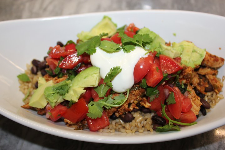Healthy Burrito Bowl with Easy Pico de Gallo&nbsp;Salsa